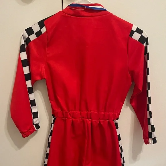 Kids Red Racing Costume with Cap - Picture 7 of 8